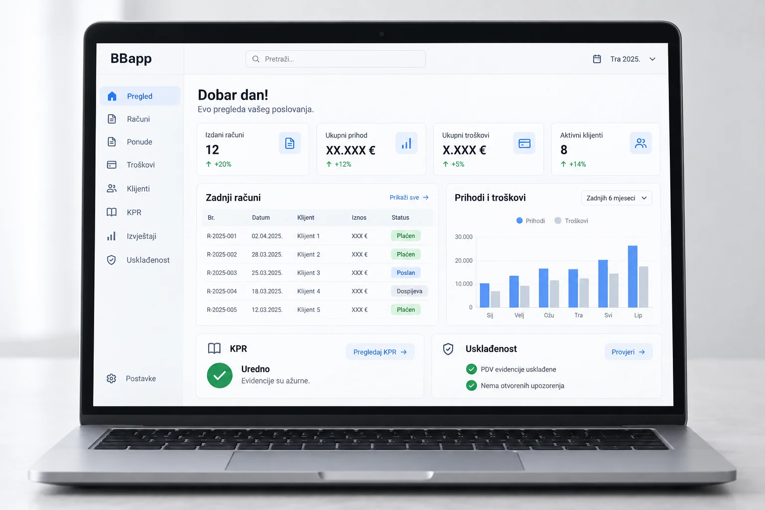 BBapp interface preview