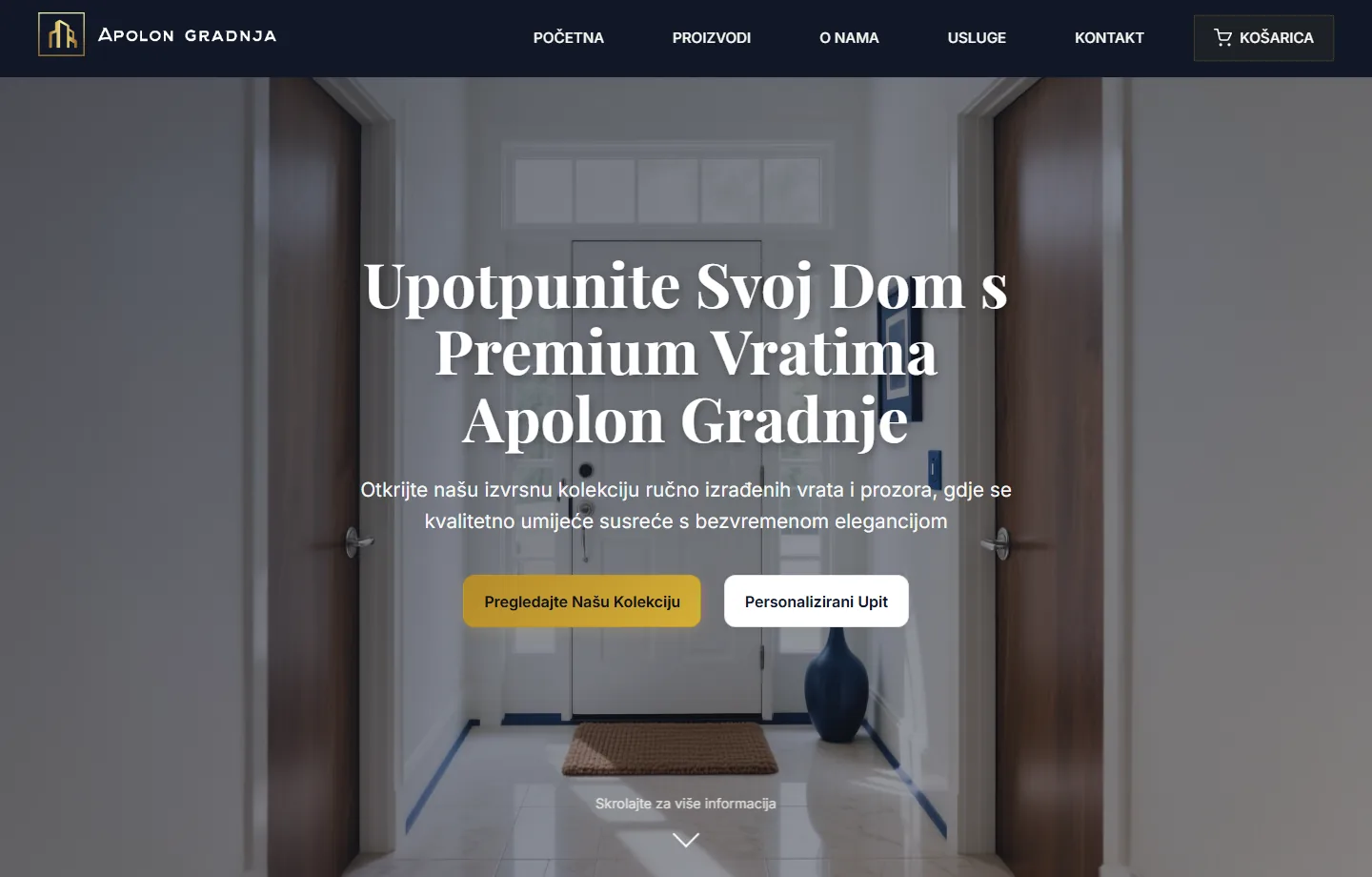 Apolon Gradnja interface preview