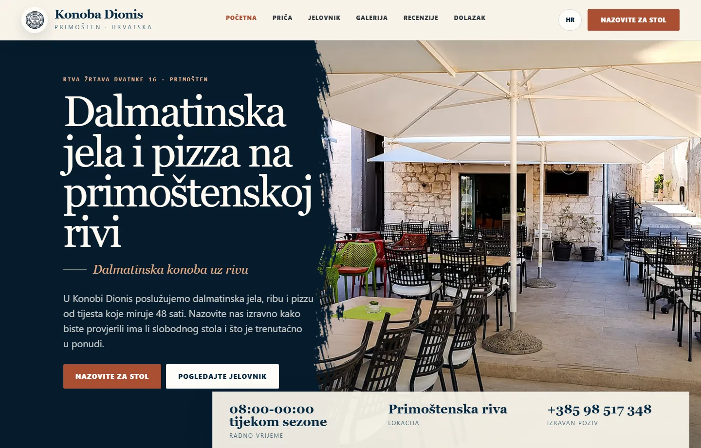 Dionis Primošten interface preview