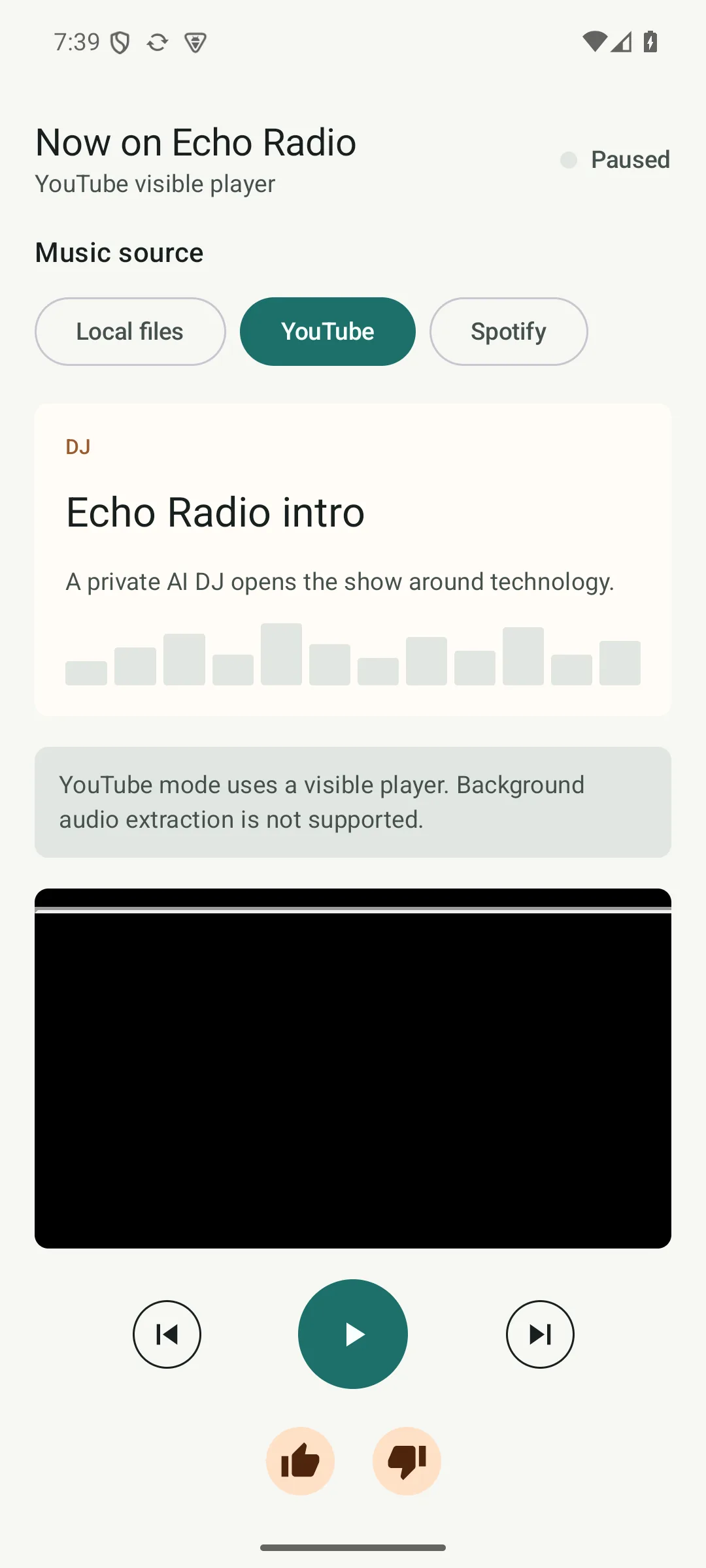 Echo Radio player preview